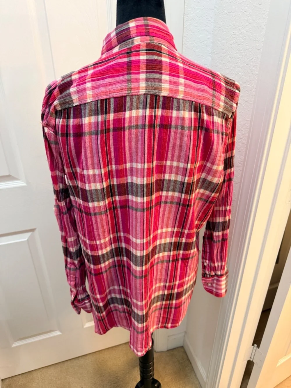 Lauren Ralph Lauren Pink Plaid Western Shirt – Women’s Size L - Picture 5 of 8